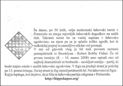 50 LET ŠAHOVSKEGA TURNIRJA V PORTOROŽU 